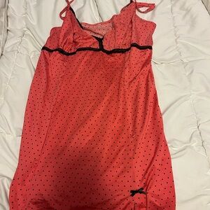 Polka Dot Nightgown with Black Accents
